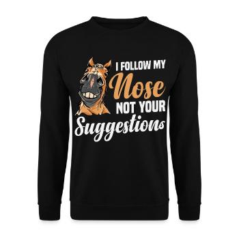 Percheron Outfit I follow my Nose Horse Riding - Unisex Sweatshirt - black - Front - Alina (178cm) & Michal (187cm)