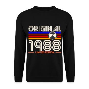 1988 Retro Vinyl Headphone Edition - Unisex Sweatshirt - black - Front - Alina (178cm) & Michal (187cm)