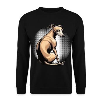 Whippet Windhund Whippets Windhundbesitzer - Unisex Pullover - Schwarz - Vorne - Alina (178cm) & Michal (187cm)