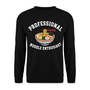 Design de nouilles d’anime ramen japonais - Sweat-shirt Unisexe - noir - Devant - Alina (178cm) & Michal (187cm)