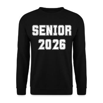 Senior 2026 Klasse von 2026 White Varsity Gift - Unisex Pullover - Schwarz - Vorne - Alina (178cm) & Michal (187cm)
