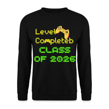 Level Completed Class Of 2026 Gamer Grad Gift - Unisex Sweatshirt - black - Front - Alina (178cm) & Michal (187cm)