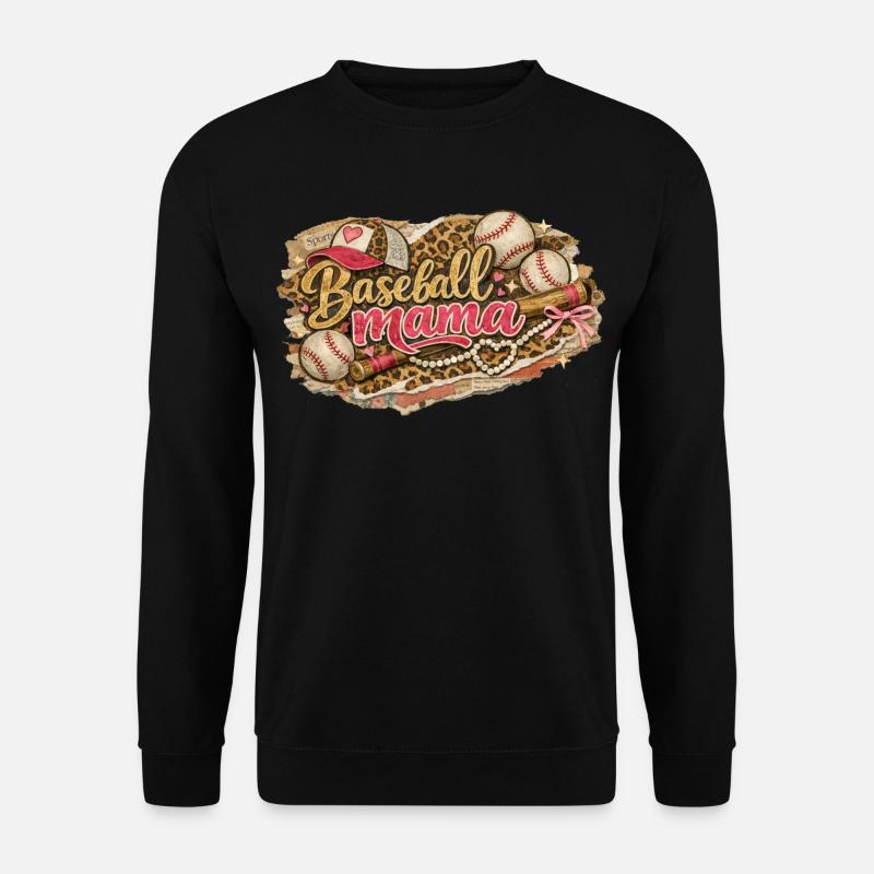 Baseball Mama Leopard – Grunge-Western-Stil - Unisex Pullover - Schwarz