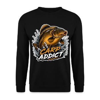 Carp Addict Mirror Carp Fishing Design - Unisex Sweatshirt - black - Front - Alina (178cm) & Michal (187cm)