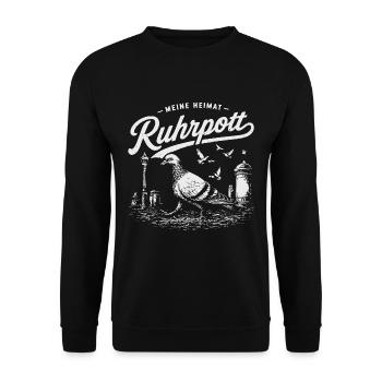 Ruhrpott - Meine Heimat - Unisex Pullover - Schwarz - Vorne - Alina (178cm) & Michal (187cm)