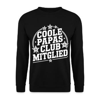 Coole Papas Club Mitglied - Unisex Pullover - Schwarz - Vorne - Alina (178cm) & Michal (187cm)