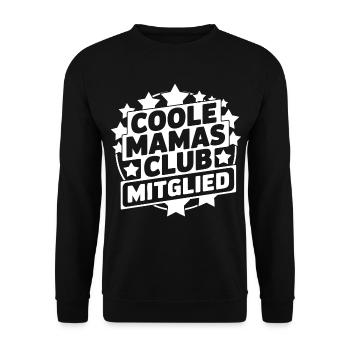 Cooler Mamas Club Mitglied - Unisex Pullover - Schwarz - Vorne - Alina (178cm) & Michal (187cm)