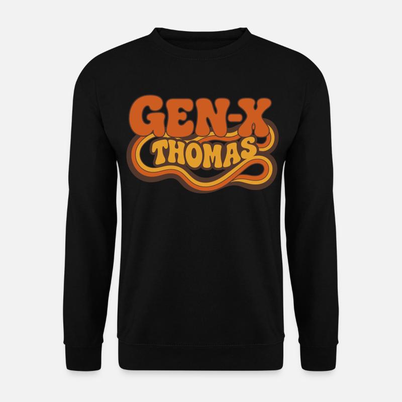 Thomas – minimalistisches Retro-GEN-X-Design - Unisex Pullover - Schwarz