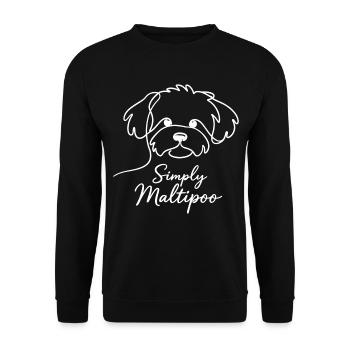 Simply Maltipoo – Minimalistisches Hundedesign - Unisex Pullover - Schwarz - Vorne - Alina (178cm) & Michal (187cm)