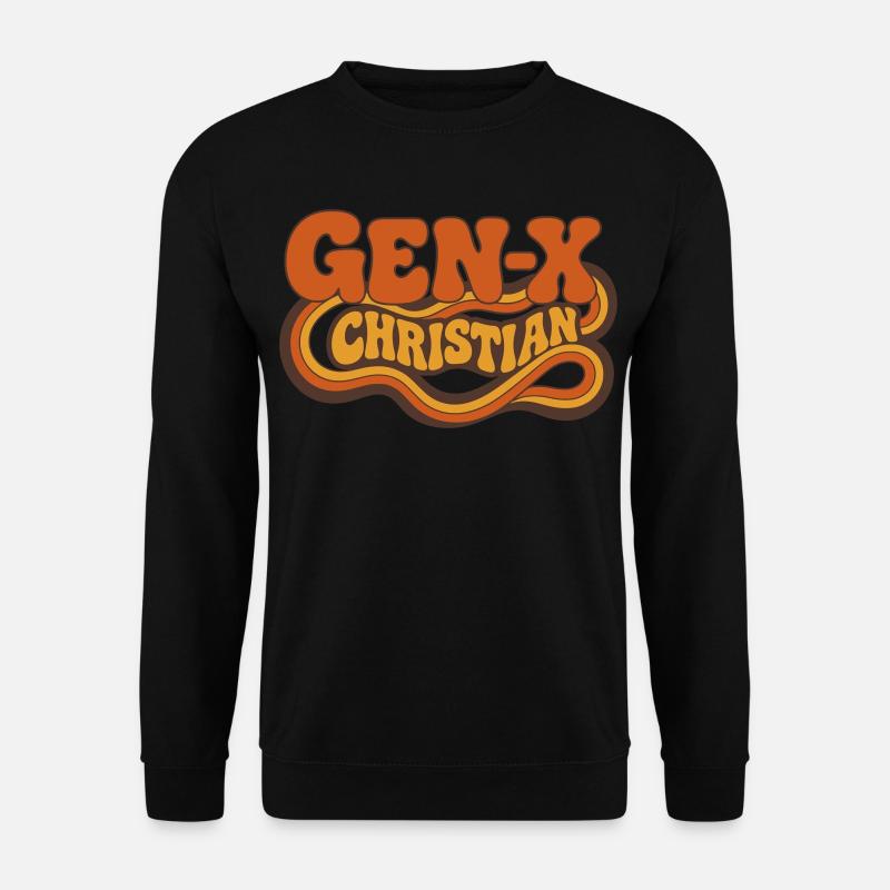 Gen-X Christian Retro Logo - Unisex Pullover - Schwarz