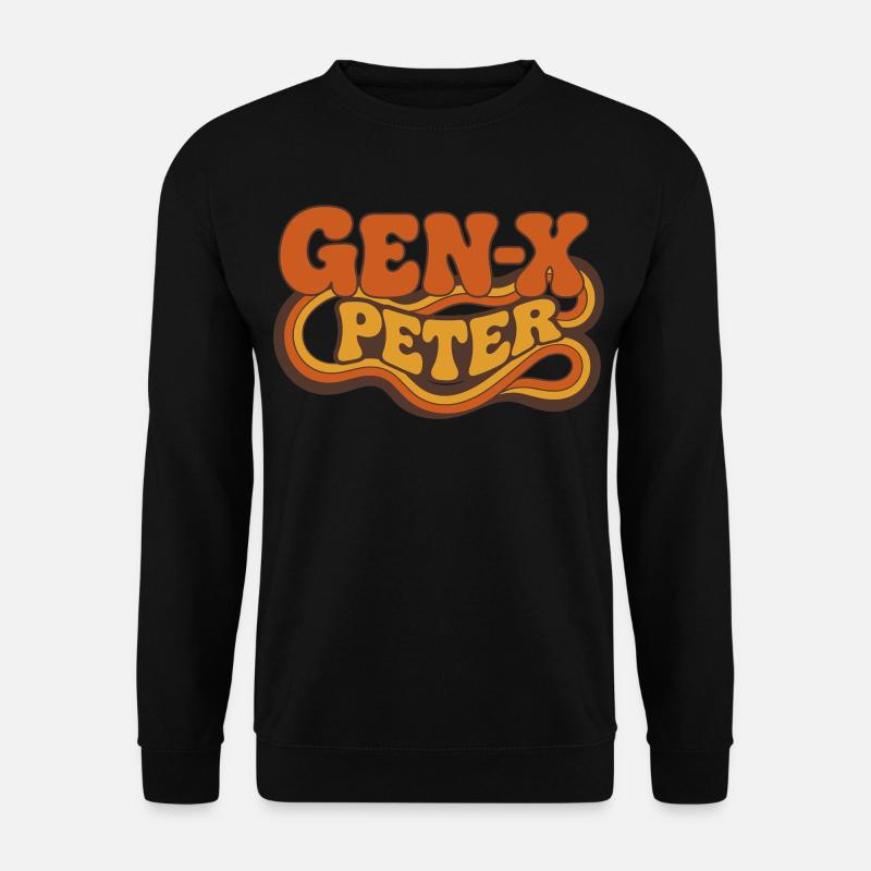 GenX Peter Retro Typography - Unisex Sweatshirt - black
