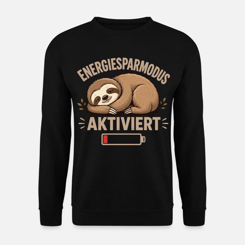 Faultier Energiesparmodus Aktiviert Shirt - Unisex Pullover - Schwarz