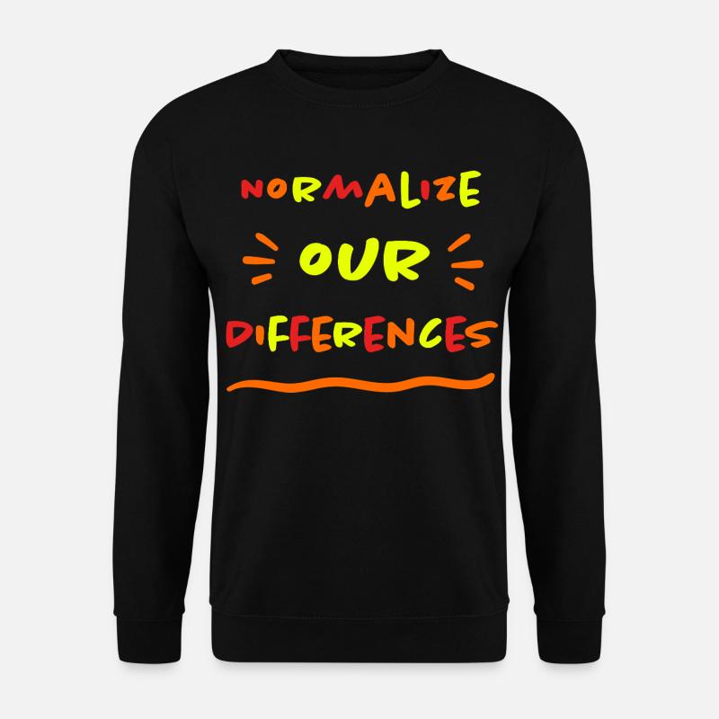 Normalize our Differences - Inclusion - neon - Unisex Sweatshirt - black