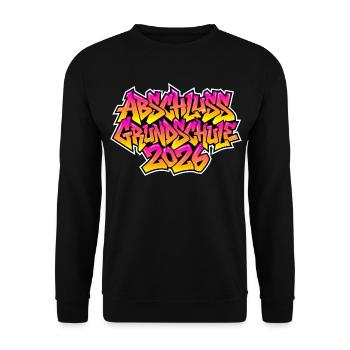 Elementary School Graduation 2026 Graffiti - Unisex Sweatshirt - black - Front - Alina (178cm) & Michal (187cm)