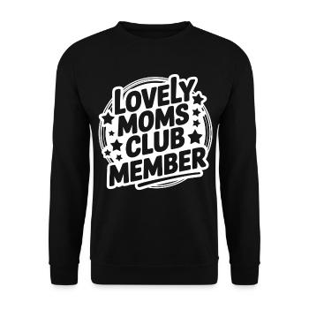 Lovely Moms Club Member - Unisex Pullover - Schwarz - Vorne - Alina (178cm) & Michal (187cm)