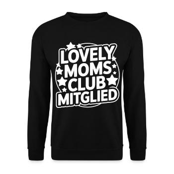 Lovely Moms Club Mitglied - Unisex Pullover - Schwarz - Vorne - Alina (178cm) & Michal (187cm)