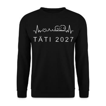 Tante 2027 Herzschlag Schwangerschaft Finnisch - Unisex Pullover - Schwarz - Vorne - Alina (178cm) & Michal (187cm)