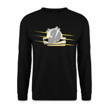 Motorcycle Chopper Helmet - Unisex Sweatshirt - black - Front - Alina (178cm) & Michal (187cm)