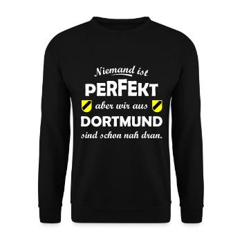 Dortmund Spruchshirt - Unisex Pullover - Schwarz - Vorne - Alina (178cm) & Michal (187cm)