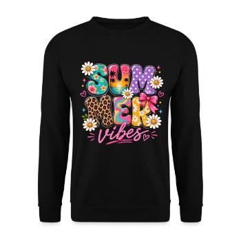 Summer Vibes – Colorful Summer Design - Unisex Sweatshirt - black - Front - Alina (178cm) & Michal (187cm)