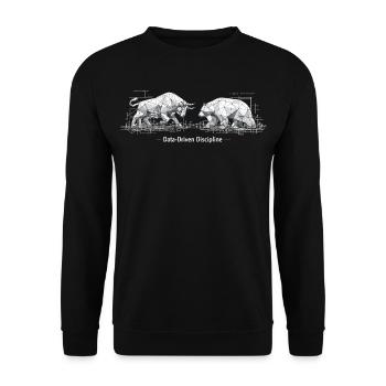 Data-Driven Discipline: Bulle & Bär Design - Unisex Pullover - Schwarz - Vorne - Alina (178cm) & Michal (187cm)