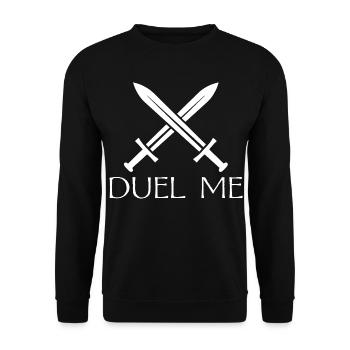 Duel Me Ren Faire Mittelalter - Unisex Pullover - Schwarz - Vorne - Alina (178cm) & Michal (187cm)