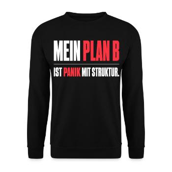 Mein Plan B - Unisex Pullover - Schwarz - Vorne - Alina (178cm) & Michal (187cm)