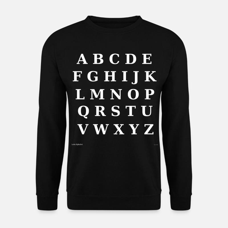 Lateinisches Alphabet (weiß) - Unisex Pullover - Schwarz