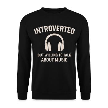 Écouteur Introverti de la musique - Sweat-shirt Unisexe - noir - Devant - Alina (178cm) & Michal (187cm)