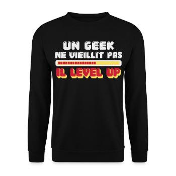 Geek Cadeau humour personnalisé - Sweat-shirt Unisexe - noir - Devant - Alina (178cm) & Michal (187cm)
