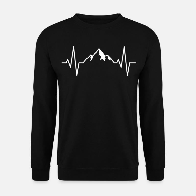 Mountain Heartbeat Heartbeat Pulse Alpine - Unisex Sweatshirt - black