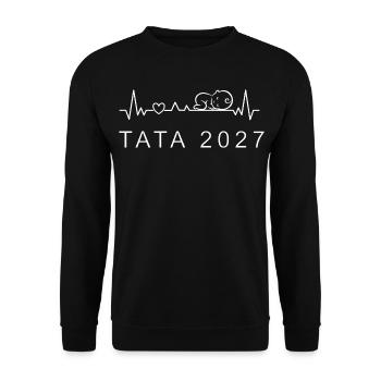 Dad 2027 Heartbeat Pregnancy Polish - Unisex Sweatshirt - black - Front - Alina (178cm) & Michal (187cm)