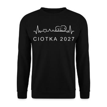 Tante 2027 Herzschlag Schwangerschaft Polnisch - Unisex Pullover - Schwarz - Vorne - Alina (178cm) & Michal (187cm)