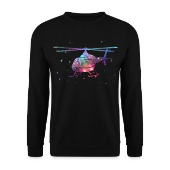 Helikopter Pilot Weltraum Kinder Hubschrauber - Unisex Pullover - Schwarz - Vorne - Alina (178cm) & Michal (187cm)
