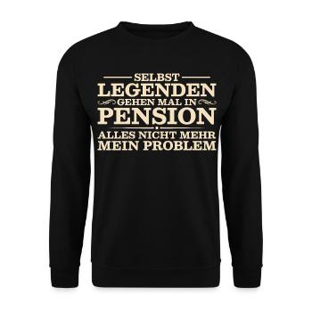 Pensionär - Selbst Legenden gehen mal in Pension - Unisex Pullover - Schwarz - Vorne - Alina (178cm) & Michal (187cm)