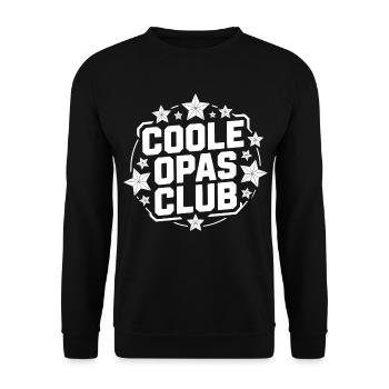 Coole Opas Club Logo - Unisex Pullover - Schwarz - Vorne - Alina (178cm) & Michal (187cm)