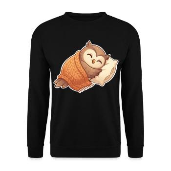 Hibou qui dort - Sweat-shirt Unisexe - noir - Devant - Alina (178cm) & Michal (187cm)