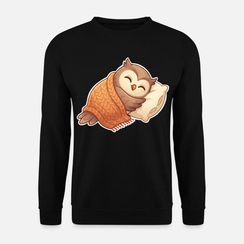 Owl Sleeping - Unisex Sweatshirt - black