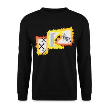 Biker Motorrad Chopper  - Unisex Pullover - Schwarz - Vorne - Alina (178cm) & Michal (187cm)