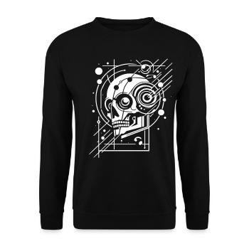 Cyber Skull Geometry Neon - Unisex Sweatshirt - black - Front - Alina (178cm) & Michal (187cm)