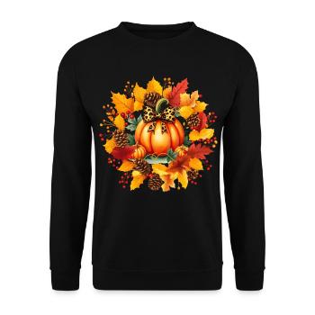 FALL SEASON PUMPKIN DAY - Unisex Sweatshirt - black - Front - Alina (178cm) & Michal (187cm)