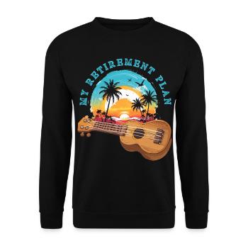 Mon plan de retraite Ukulélé Hawaii Musician à la retraite - Sweat-shirt Unisexe - noir - Devant - Alina (178cm) & Michal (187cm)