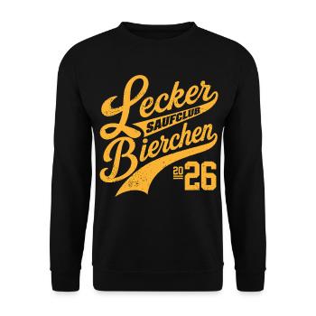 Lecker Bierchen Saufclub 2026 - Sweat-shirt Unisexe - noir - Devant - Alina (178cm) & Michal (187cm)