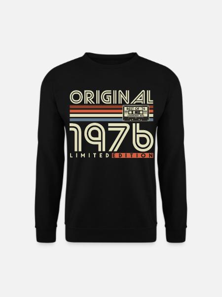 Jahrgang 1976 Geburtstag Vintage Retro Geschenk - Unisex Pullover - Schwarz