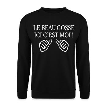 Beau gosse Cadeau humour personnalisé - Sweat-shirt Unisexe - noir - Devant - Alina (178cm) & Michal (187cm)