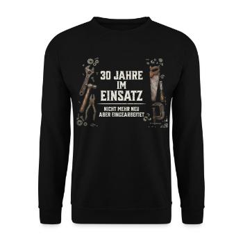 30. Geburtstag Handwerker Geschenk Werkzeug Spruch - Unisex Pullover - Schwarz - Vorne - Alina (178cm) & Michal (187cm)