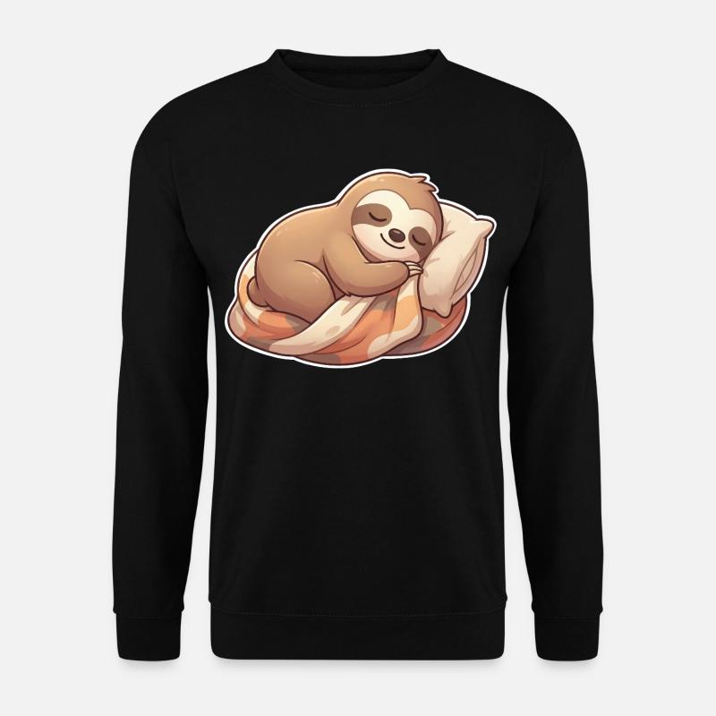 Faultier Schlafen - Unisex Pullover - Schwarz