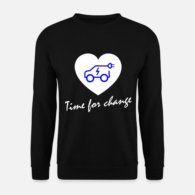 Zeit für Wandel E-Auto Herz - Unisex Pullover - Schwarz