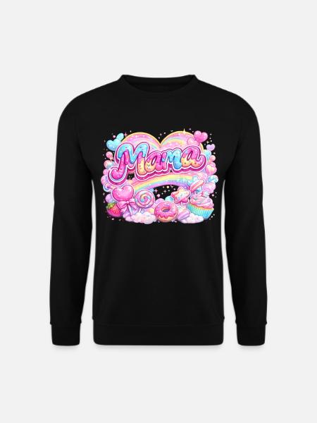 Mama Candy und Regenbogen | Mama-Geschenk - Unisex Pullover - Schwarz