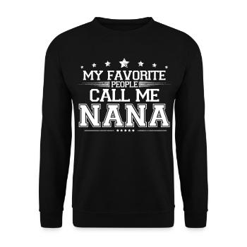 Mes personnes préférées m’appellent Nana Family Grandma Gif - Sweat-shirt Unisexe - noir - Devant - Alina (178cm) & Michal (187cm)